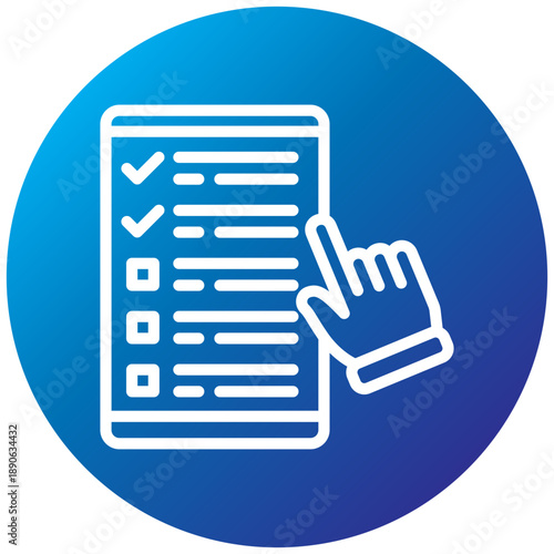 Digital Filing Gradient Icon, Mini Illustration Relate To Taxation, Financial Reports. Use For Modern Concept, Ui, Ux Web And App Development.