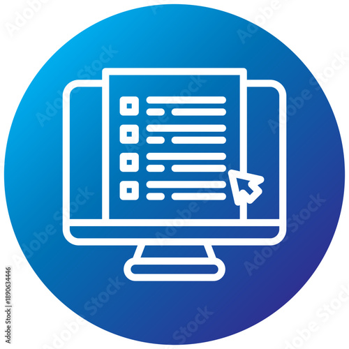 Digital Filing Gradient Icon, Mini Illustration Relate To Taxation, Financial Reports. Use For Modern Concept, Ui, Ux Web And App Development.