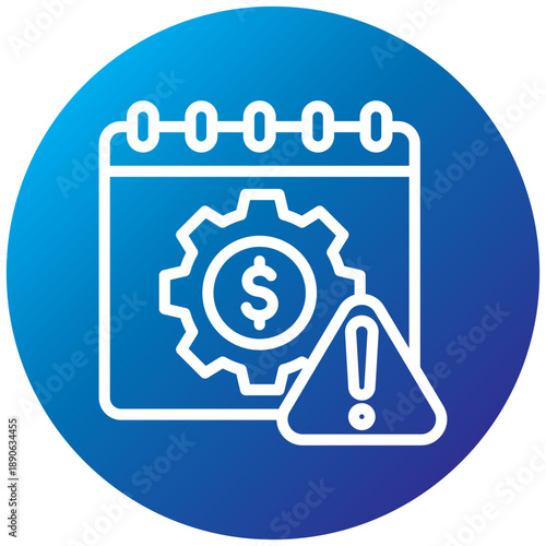Due Date Gradient Icon, Mini Illustration Relate To Taxation, Financial Reports. Use For Modern Concept, Ui, Ux Web And App Development.
