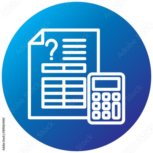 Estimate Sheet Gradient Icon, Mini Illustration Relate To Taxation, Financial Reports. Use For Modern Concept, Ui, Ux Web And App Development.