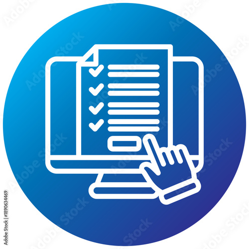 Form Submission Gradient Icon, Mini Illustration Relate To Taxation, Financial Reports. Use For Modern Concept, Ui, Ux Web And App Development.