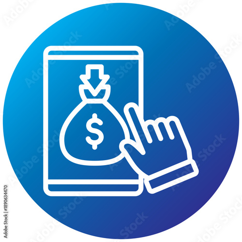 Fund Request Gradient Icon, Mini Illustration Relate To Taxation, Financial Reports. Use For Modern Concept, Ui, Ux Web And App Development.