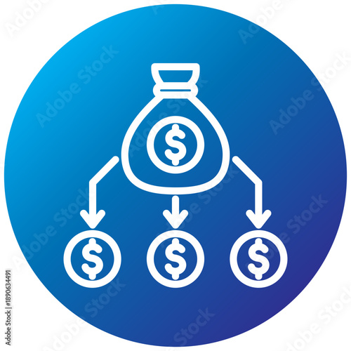 Income Detail Gradient Icon, Mini Illustration Relate To Taxation, Financial Reports. Use For Modern Concept, Ui, Ux Web And App Development.