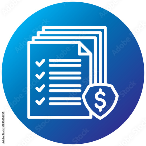 Liability Report Gradient Icon, Mini Illustration Relate To Taxation, Financial Reports. Use For Modern Concept, Ui, Ux Web And App Development.