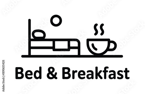A simple black and white logo for a cozy bed and breakfast