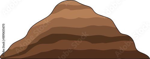 Brown Mountain Illustration with Layered Terrain.