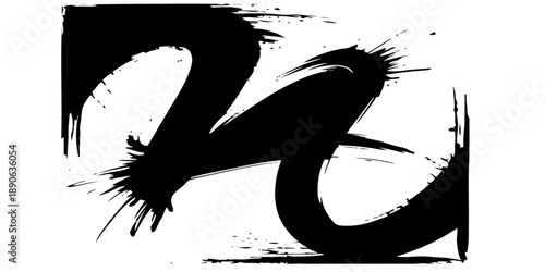 grunge black and white abstract art piece featuring bold brushstrokes and a dynamic composition  Modern Art Background and Design.