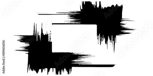 grunge black and white abstract art piece featuring bold brushstrokes and a dynamic composition  Modern Art Background and Design.