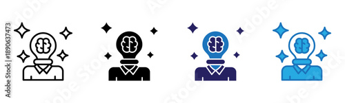 Creativity Icon Multi Style Vector Illustration