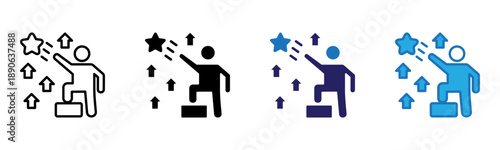 Confident Icon Multi Style Vector Illustration