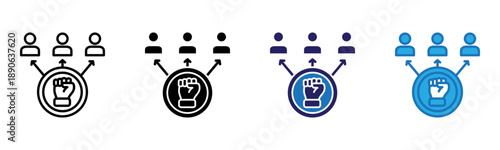 Empomerment Icon Multi Style Vector Illustration