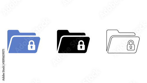 A graphic illustration of locked folders representing secure file storage and access protection