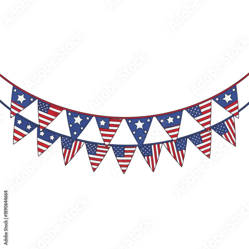 American Flag Bunting Decoration Patriotic Celebration.
