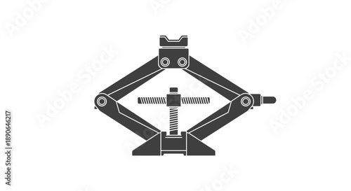 Detailed Illustration of a Car Scissor Jack Mechanism.
