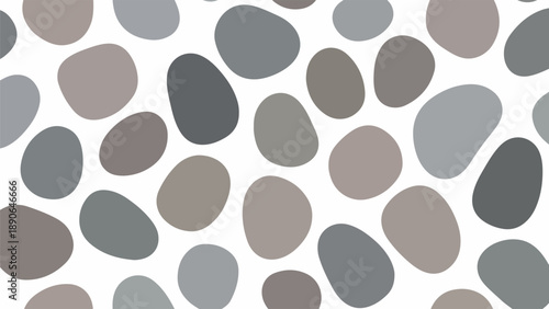 Collection of Smooth Gray Stones Pebbles.