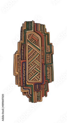 Colorful Celtic Knotwork Brooch Design Element.