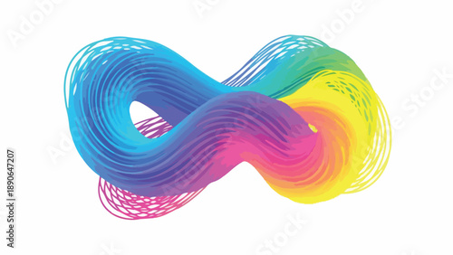 Colorful Abstract Infinity Loop Design Element.