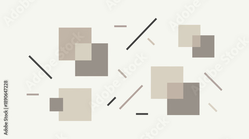 Modern geometric shapes in neutral tones for design inspiration