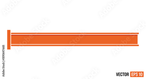 Orange Ibeam construction material isolated on white background.