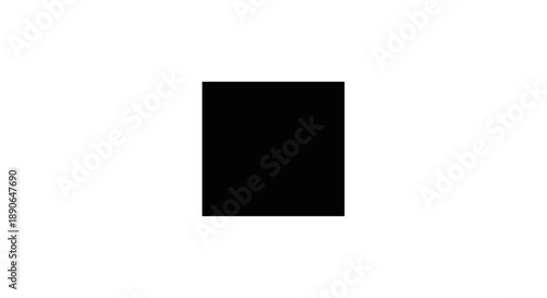 Solid Black Square Geometric Shape Isolated.