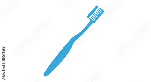 Simple Blue Toothbrush Isolated on White Background.