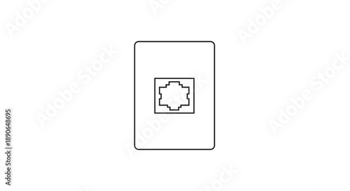 Simple Line Art Icon of a Network Port.