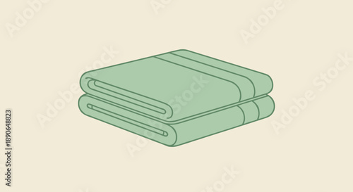 Clean Folded Green Towels Stacked Neatly.