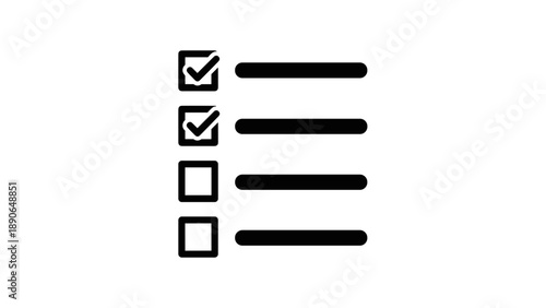 Checklist with two completed items and two pending.