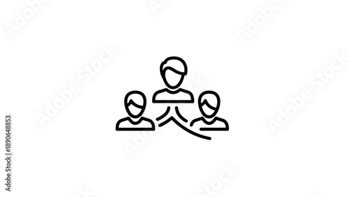 Organizational structure and team hierarchy icon.