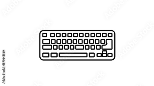 Minimalist Outline of a Computer Keyboard Icon.