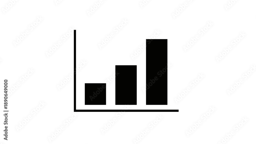 Obraz premium Simple Bar Chart Graphic Representing Growth and Progress.