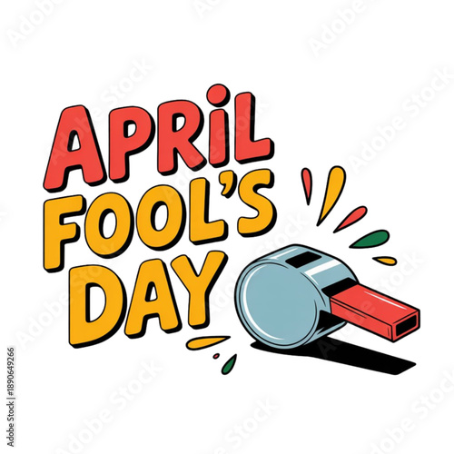 Celebrate april fool's day with a playful whistle, perfect for lighthearted pranks and fun Vector, illustration