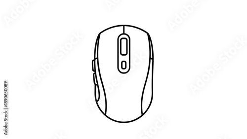 Computer Mouse Outline Icon Vector Illustration.
