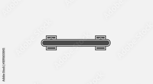 Simple Metal Bar with Mounting Brackets Illustration.