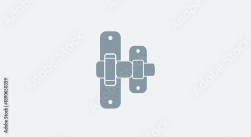 Simple illustration of a sliding bolt latch mechanism.