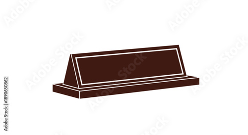 Elegant Dark Brown Desk Name Plate Sign.