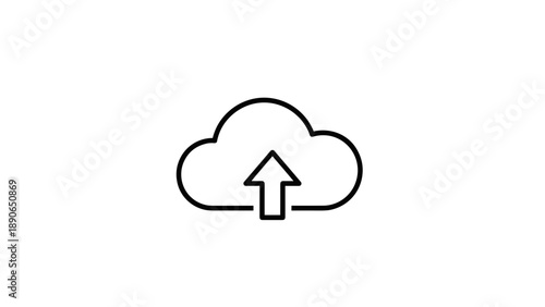 Cloud Upload Icon Symbolizing Data Transfer and Storage.