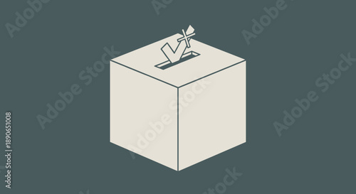 Hand dropping ballot into voting box election concept.