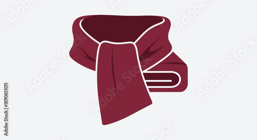 Maroon Scarf with White Trim Folded Neatly.