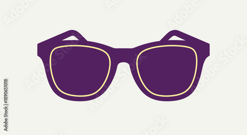 Purple sunglasses with a minimalist design and light colored rims.
