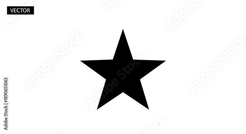 Simple Black Star Icon on White Background Vector.
