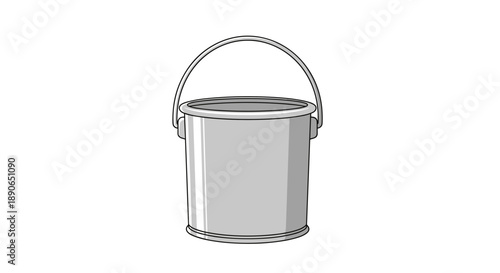 Simple illustration of a metal bucket with a handle.