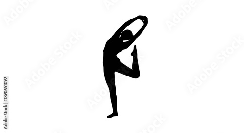 Silhouette of a Woman Performing a Yoga Pose.