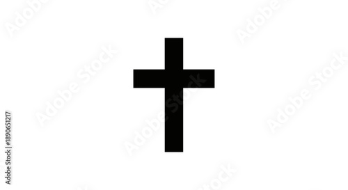 Simple Black Christian Cross Symbol Isolated on White Background.
