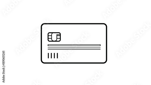 Simple Line Art Illustration of a Credit Card.