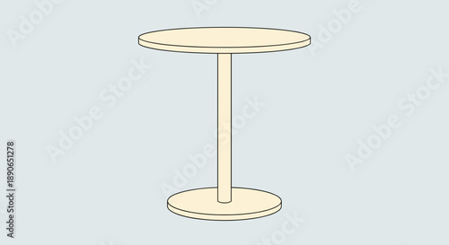 Simple Round Table with Single Pedestal Base.