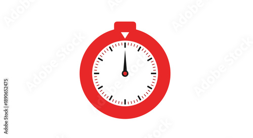 Red Stopwatch Icon Showing Time Measurement.