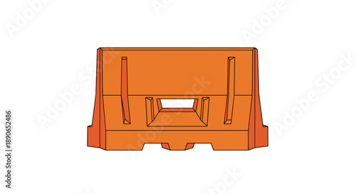 Orange Plastic Water Barrier for Traffic Control.