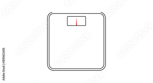 Simple Outline Drawing of a Digital Bathroom Scale.