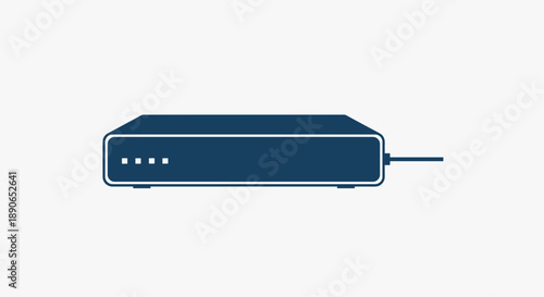 Modern Dark Blue Electronic Device with Indicator Lights.